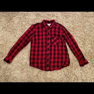 TIME and TRU long sleeve woman plaid red shirt / size M